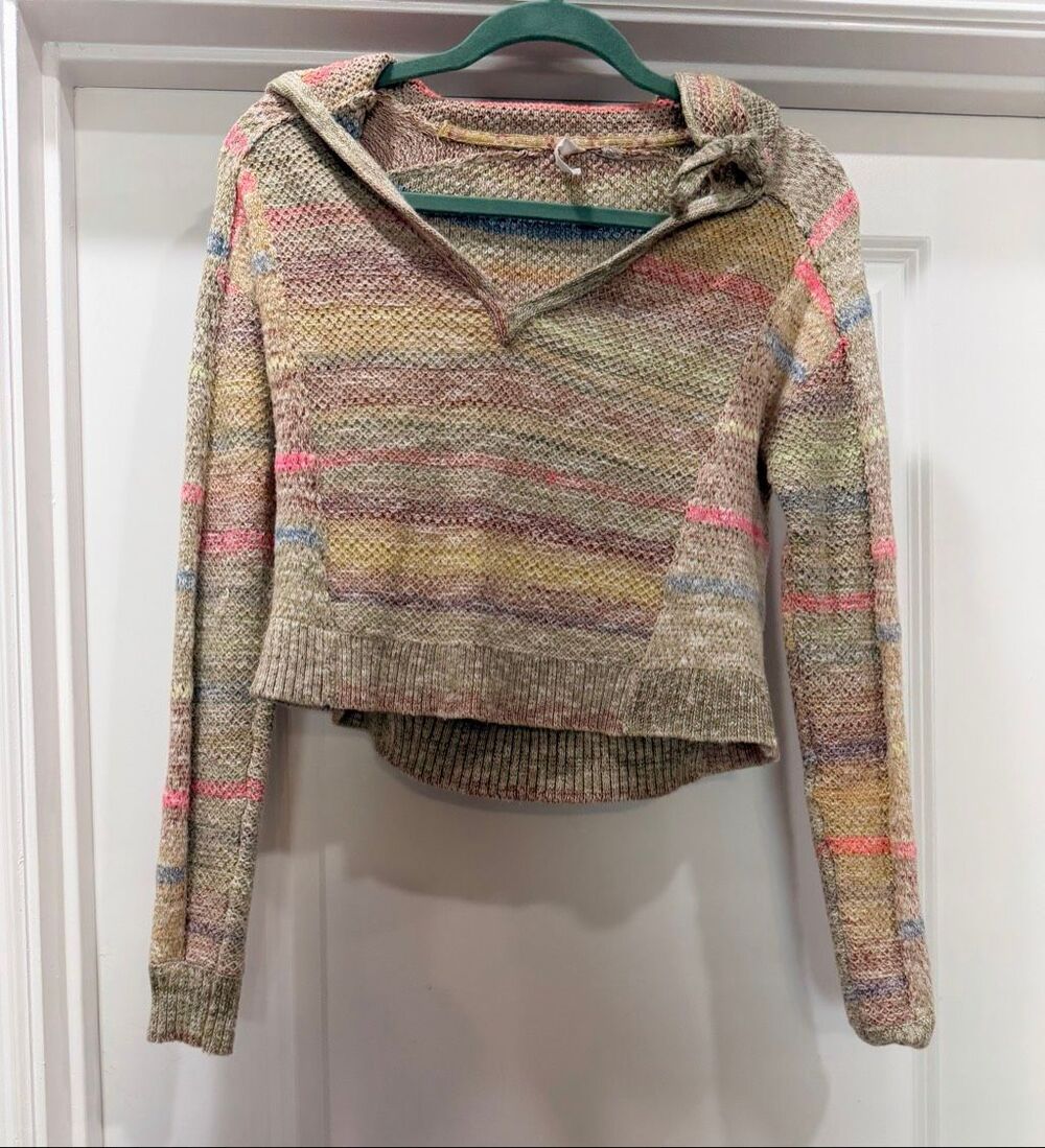 Daily Practice Anthropologie Multi Color Knit Cowl Knit Sweater Size 2XS XXS
